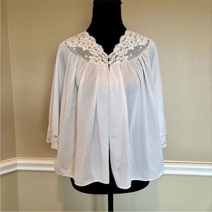 Vintage Shadowline Romatic Lingerie Bed Jacket Boudoir Loungewear Sz  M